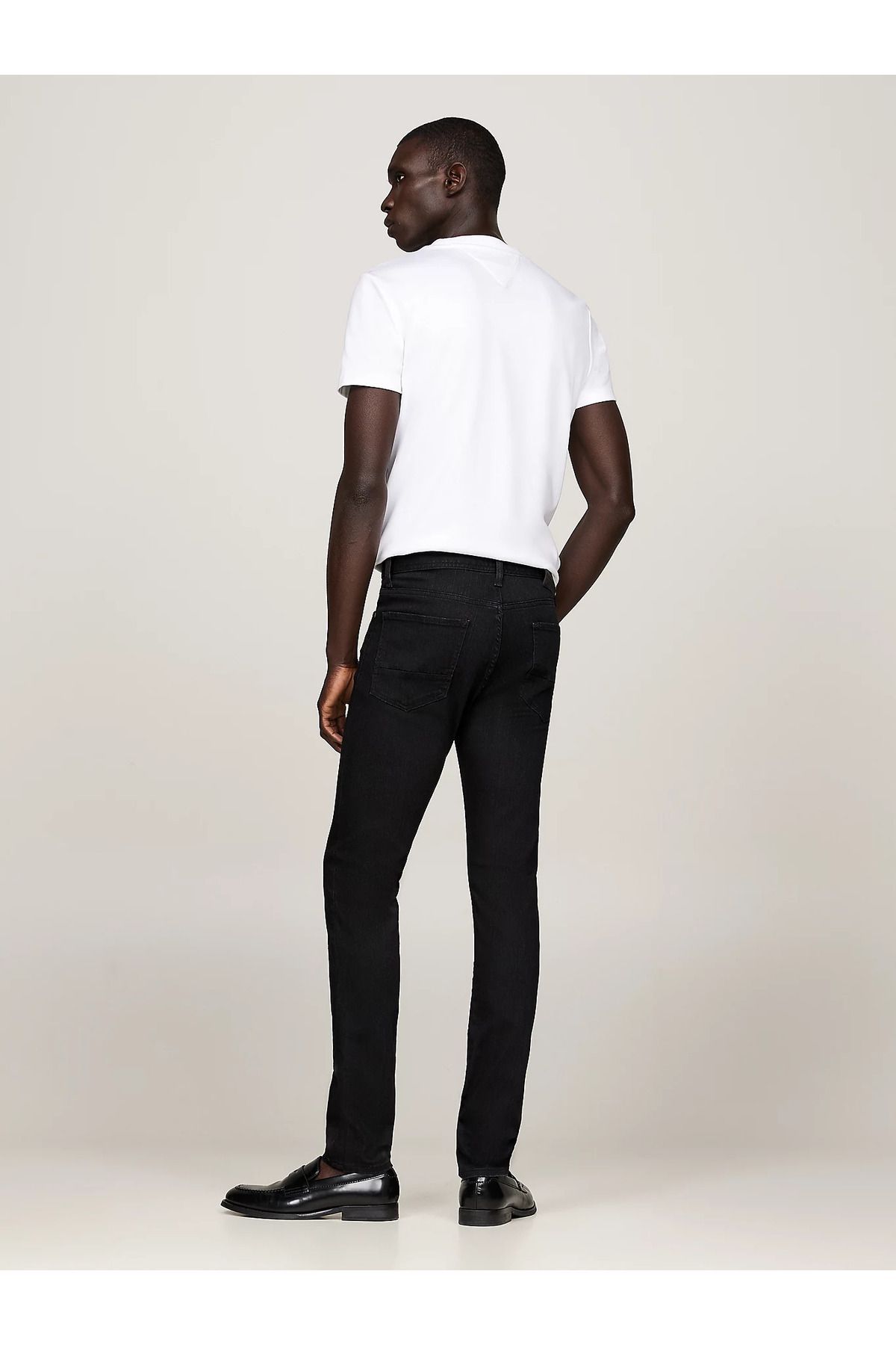 Tommy Hilfiger - Quần jeans dài nam Men's Slim Fit Regular Waist Cotton Black Jeans