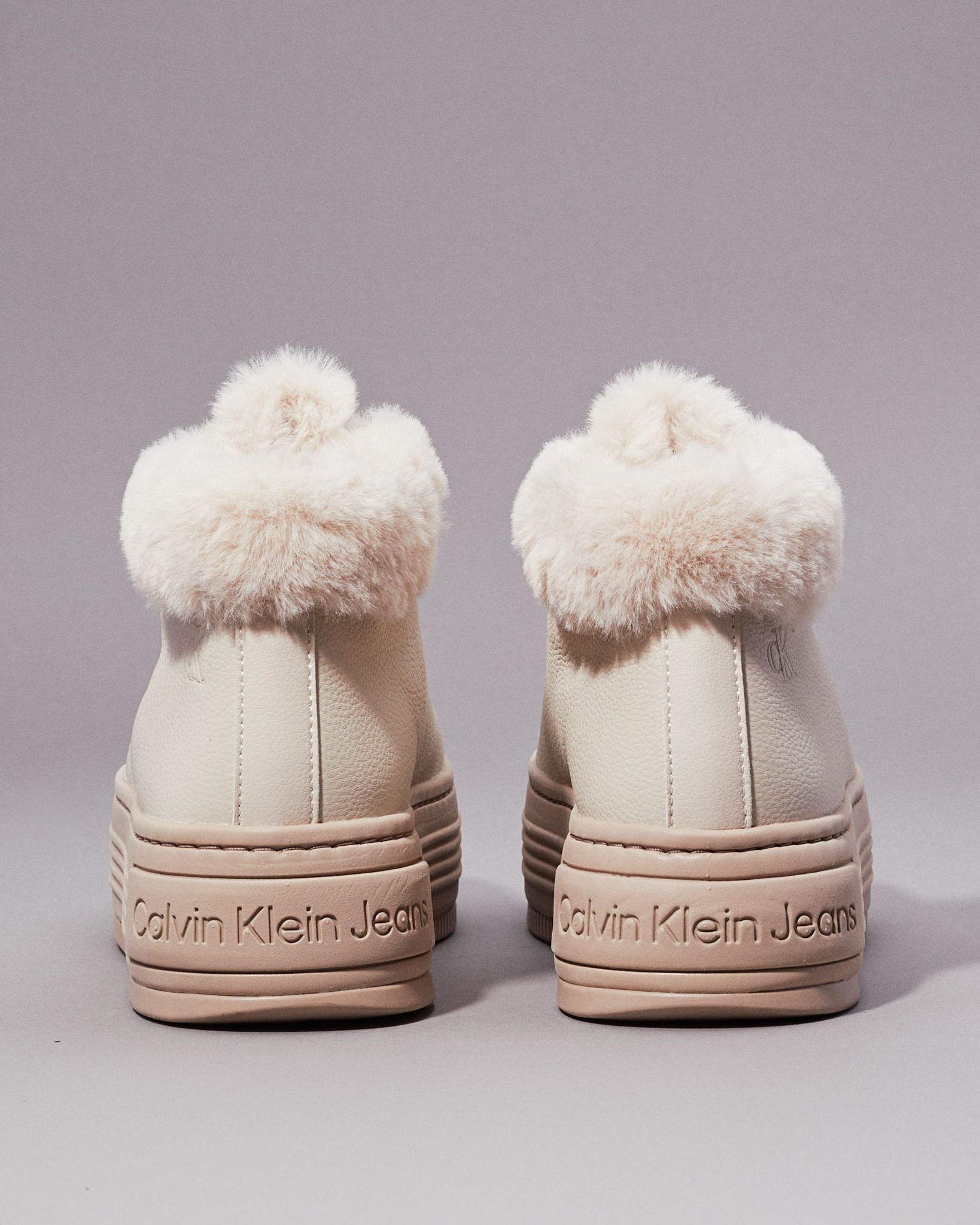 Calvin Klein - Giày CK nữ Leather Warm Winter Platform Trainers