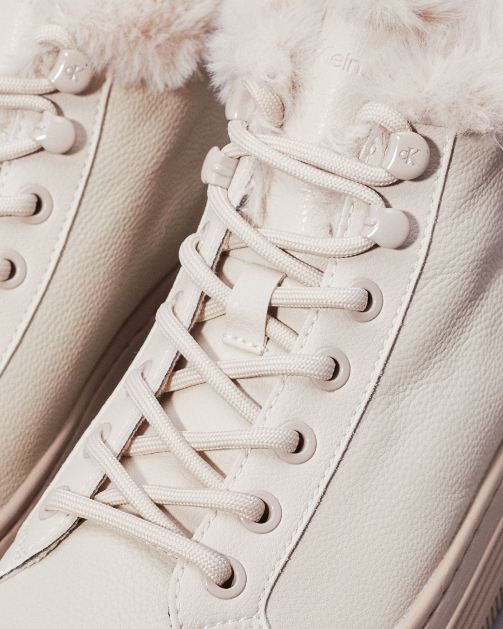 Calvin Klein - Giày CK nữ Leather Warm Winter Platform Trainers