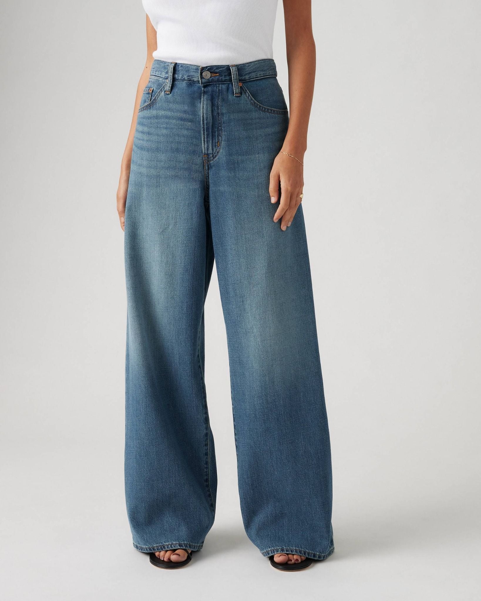 Levi's - Quần jeans ống rộng nữ XL Straight Cotton Linen Jeans