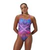 Speedo - Đồ bơi nữ Women's Club Training Placement V Back Swimsuit Pink/Blue