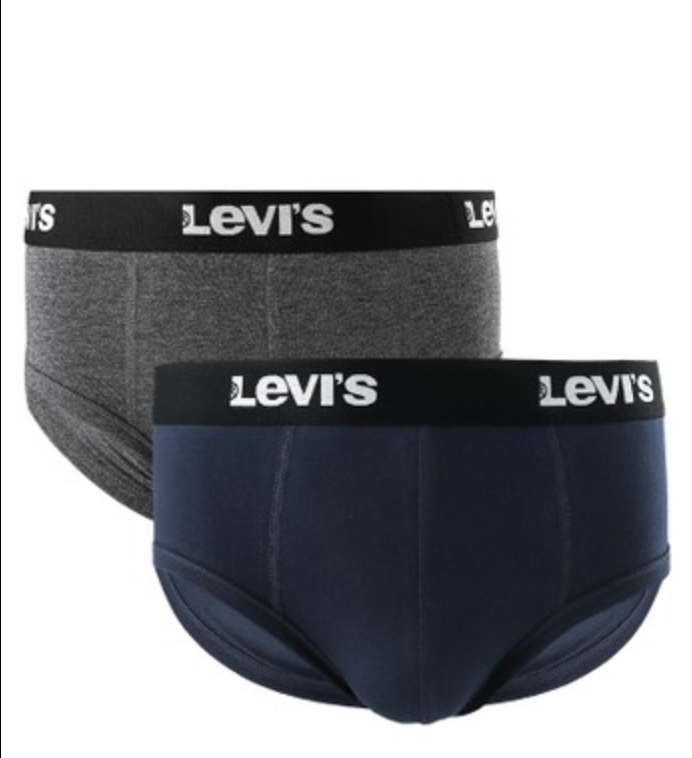 Levi's - Bộ 2 Quần lót nam Levis Solid Logo Navy Grey Brief 2P Men