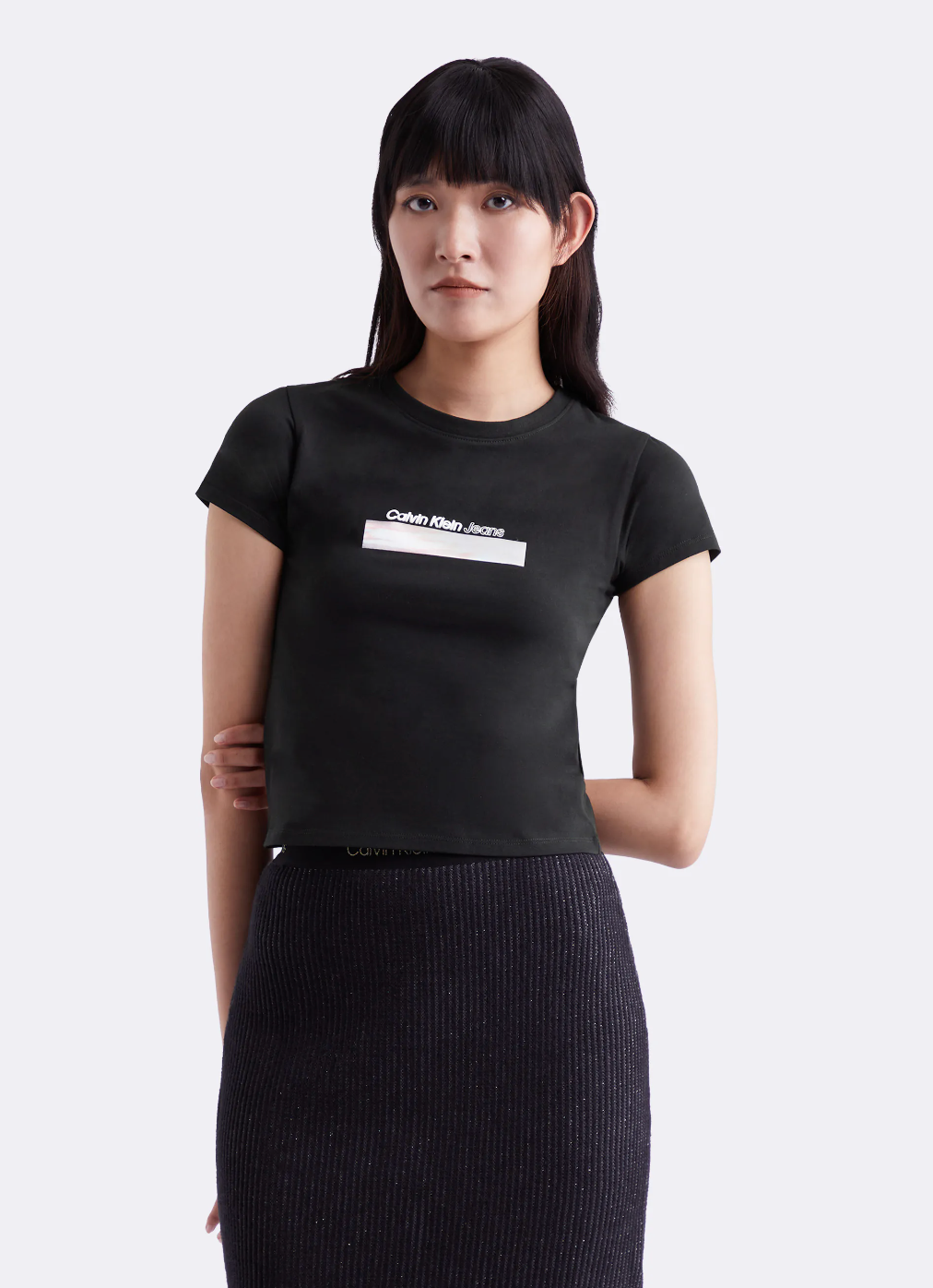 Calvin Klein - Áo tay ngắn nữ Diffused Box Fitted Tee