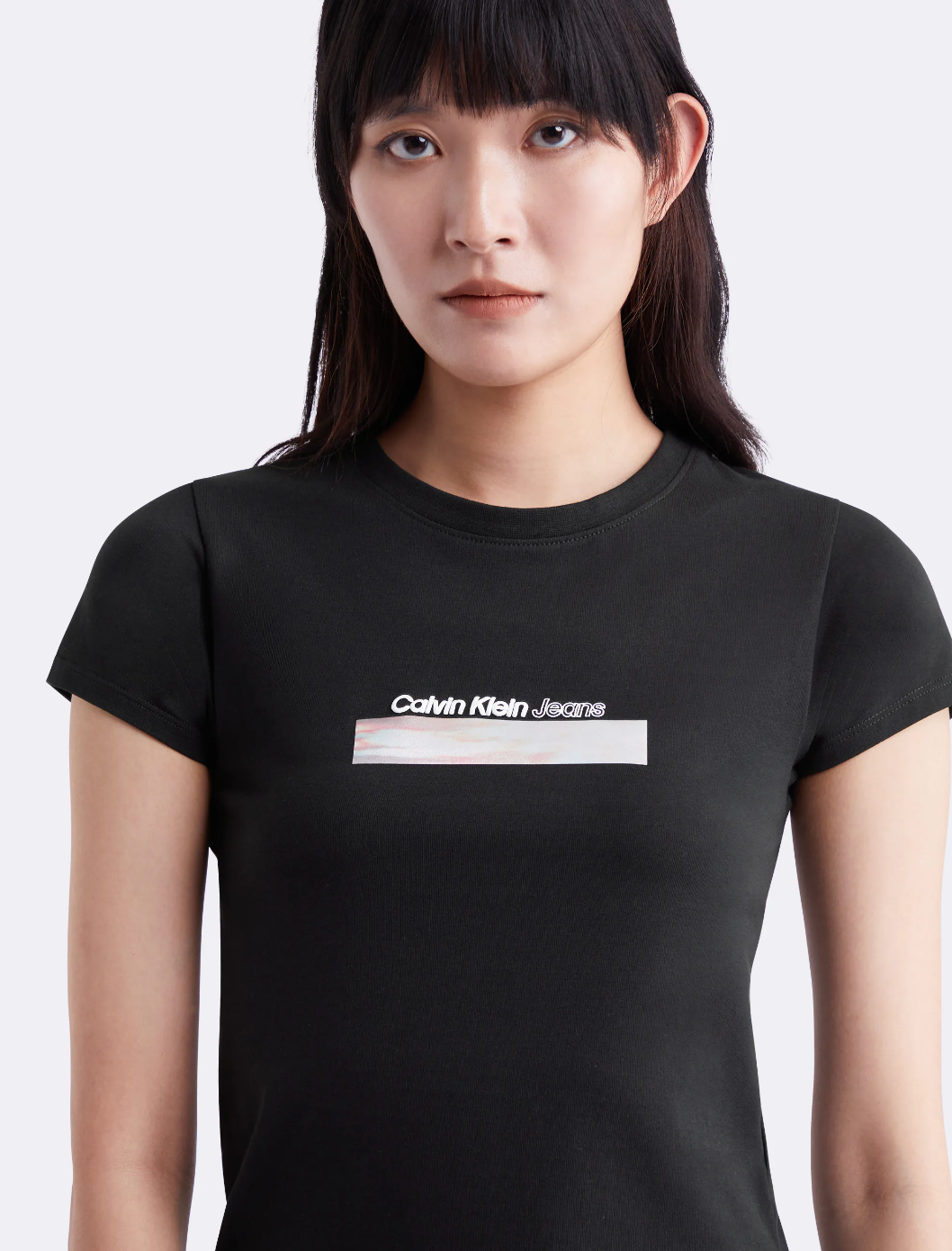 Calvin Klein - Áo tay ngắn CK nữ Diffused Box Fitted Tee