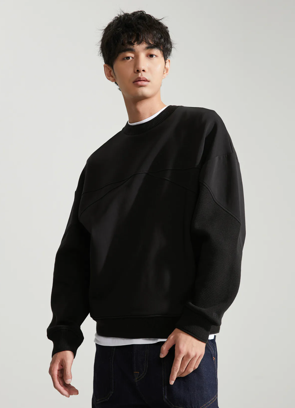 Calvin Klein - Áo ấm tay dài nam Premium Long Spacer Crew Neck