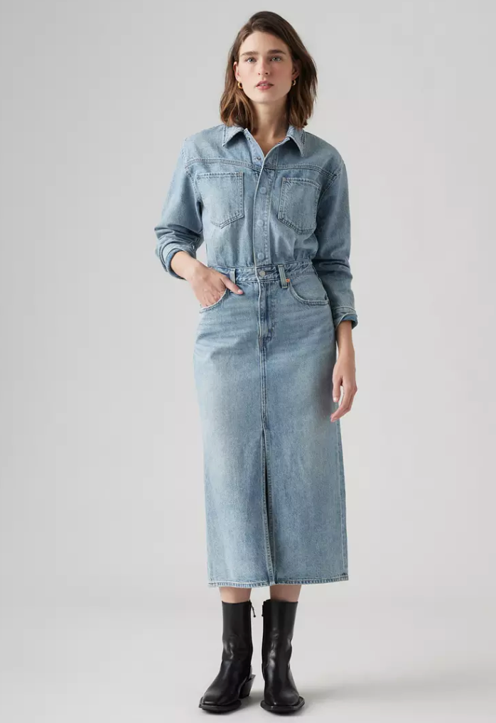 Levi's - Đầm nữ Women's Denim Midi Shirt Dress
