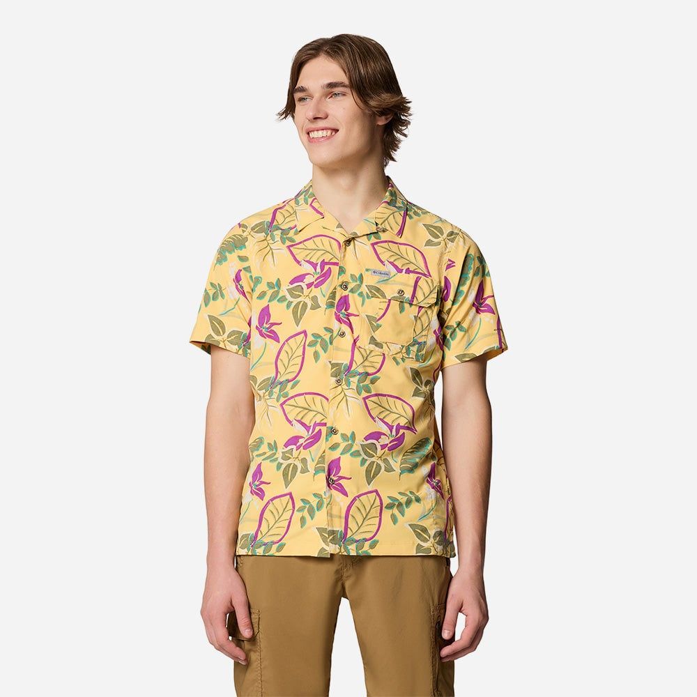 Columbia - Áo sơ mi tay ngắn thể thao nam Tech Trail™ Utility Printed Woven Short Sleeve