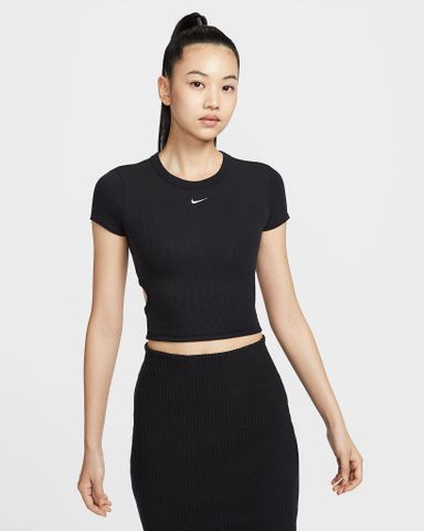 Nike - Áo tay ngắn thể thao Nữ Sportswear Chill Knit Women's Tight Short-Sleeve Cropped Mini-Rib Top