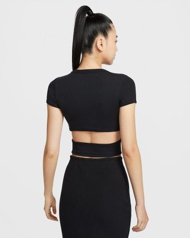 Nike - Áo tay ngắn thể thao Nữ Sportswear Chill Knit Women's Tight Short-Sleeve Cropped Mini-Rib Top