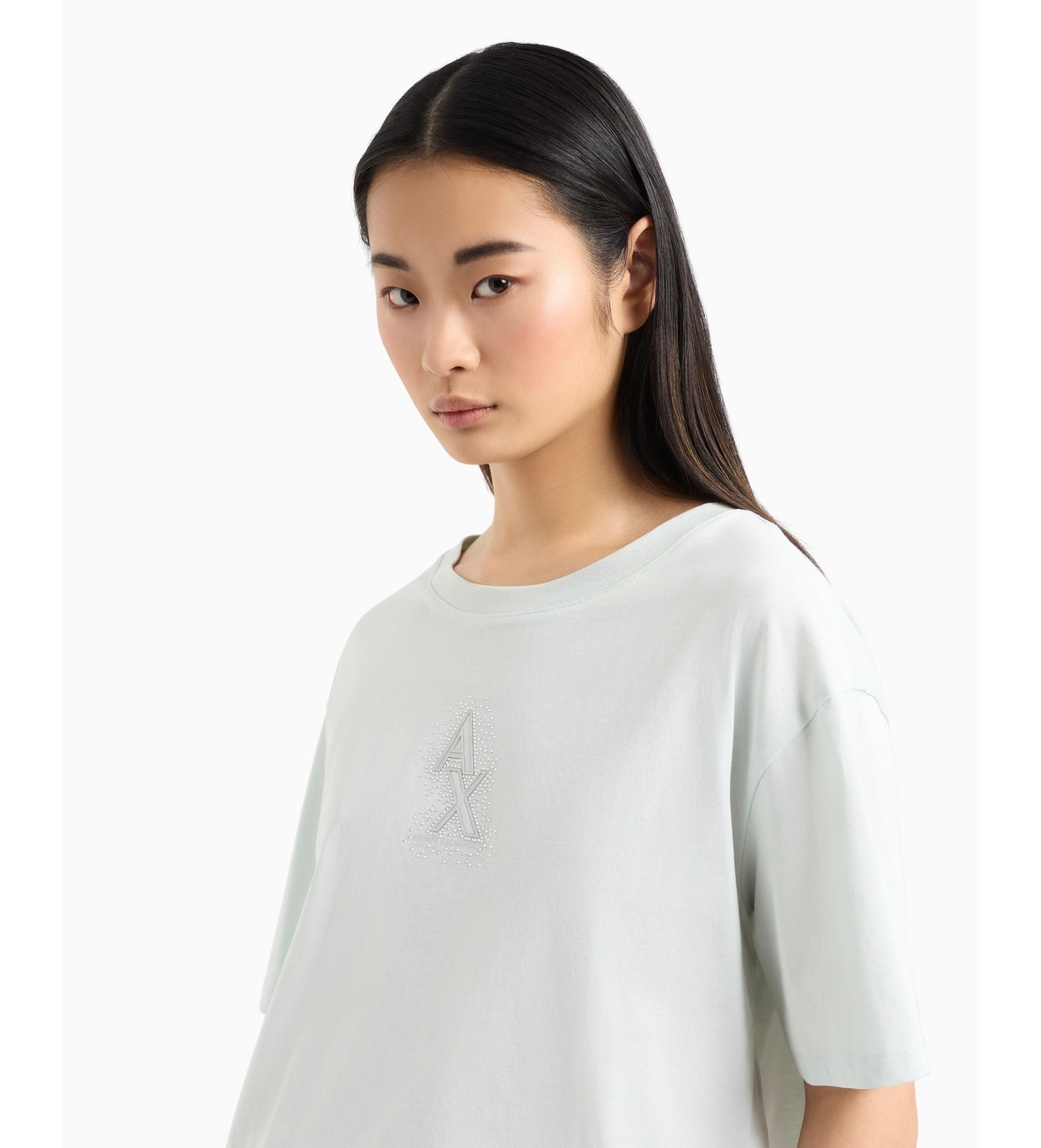 Armani Exchange - Áo thun lửng dáng ôm nữ Aix Women's T-Shirt