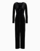 Armani Exchange - Đầm liền jumpsuit nữ V-neck midi dress with contrasting logo
