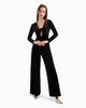 Armani Exchange - Đầm liền jumpsuit nữ V-neck midi dress with contrasting logo