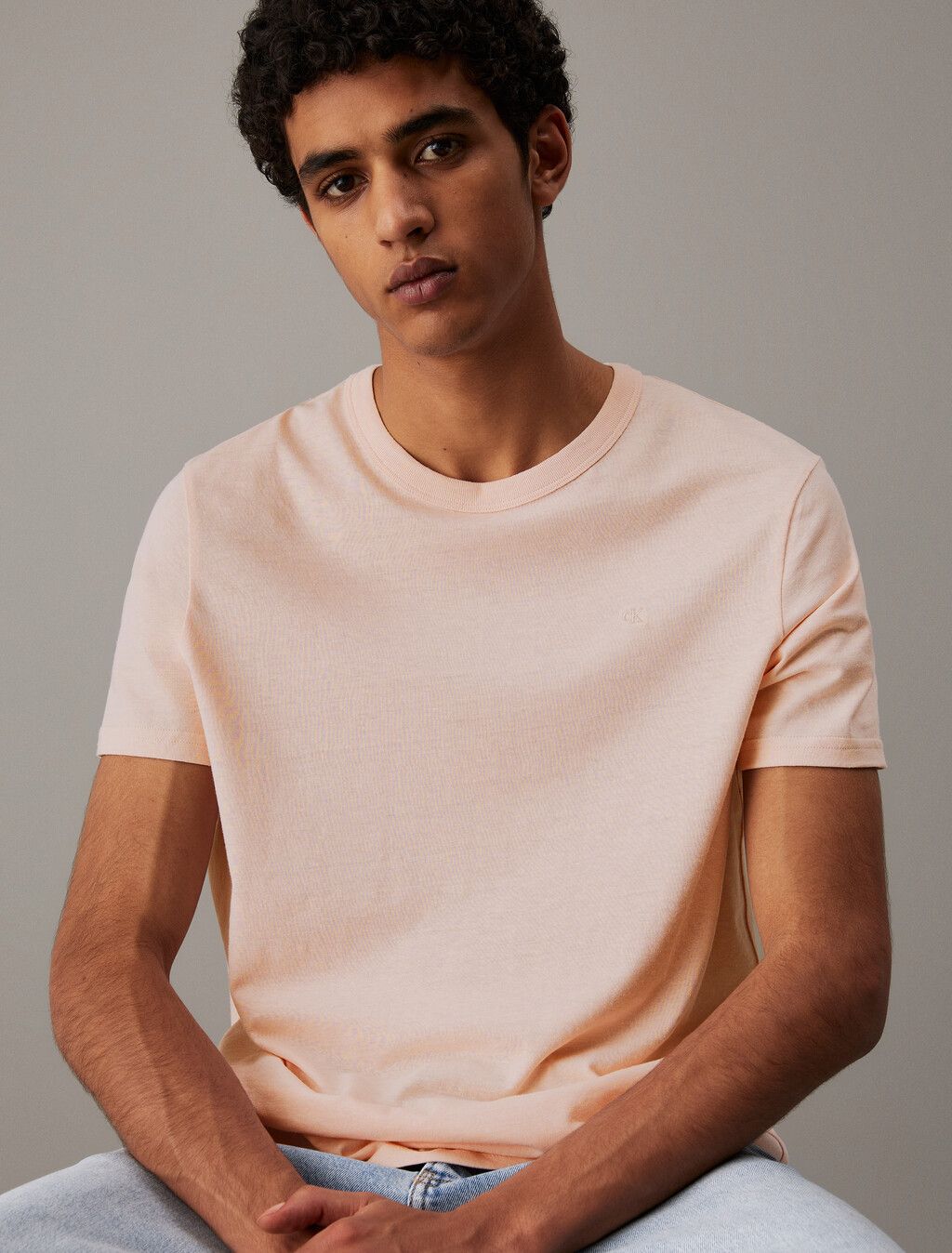 Calvin Klein - Áo thun tay ngắn nam CK Cotton Hemp Monogram T-shirt