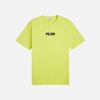 Puma - Áo thun tay ngắn nam nữ Graphics Chrome Cat Lime Sheen Lifestyle Tee