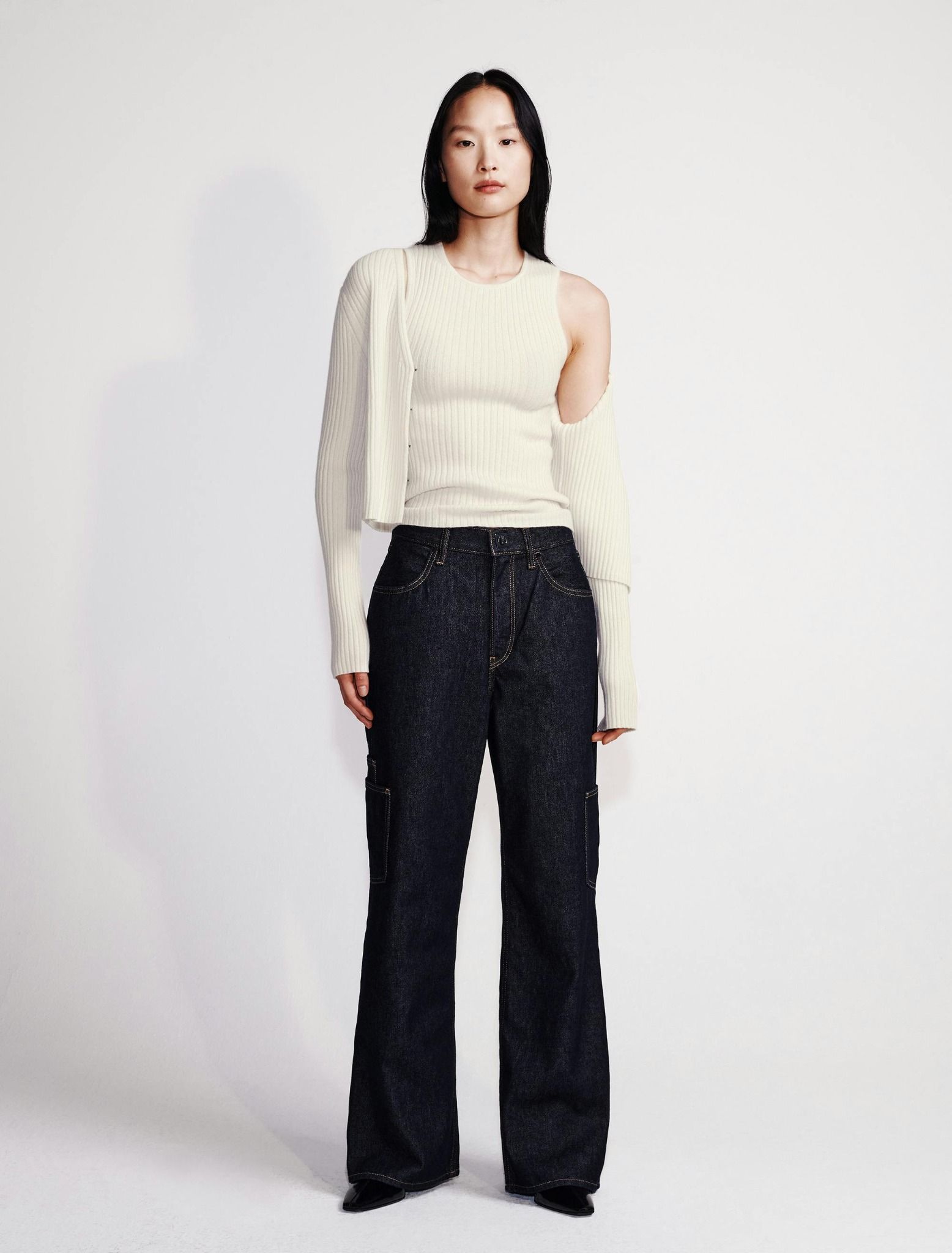 Calvin Klein - Quần jeans ống rộng CK nữ Premium HighRise Wide Leg