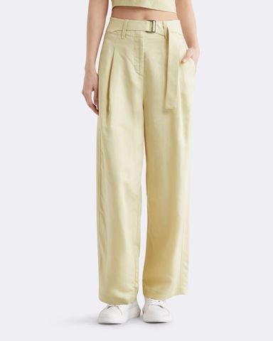 Calvin Klein - Quần dài ống rộng nữ Pleated Wide Leg Pants