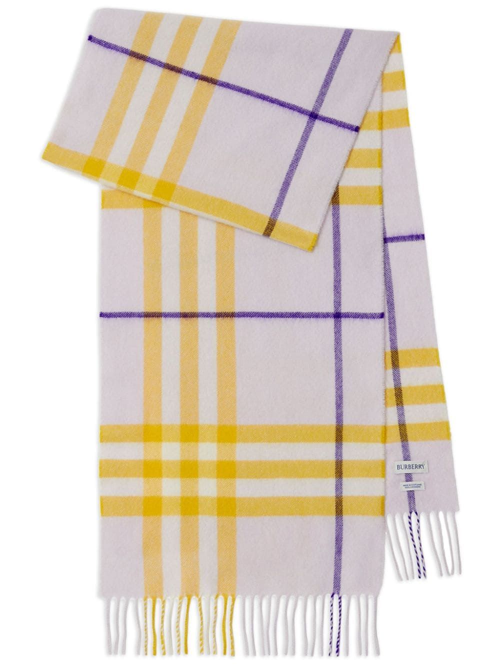 Burberry - Khăn choàng nam nữ Checked fringed-edge Cashmere Scarf