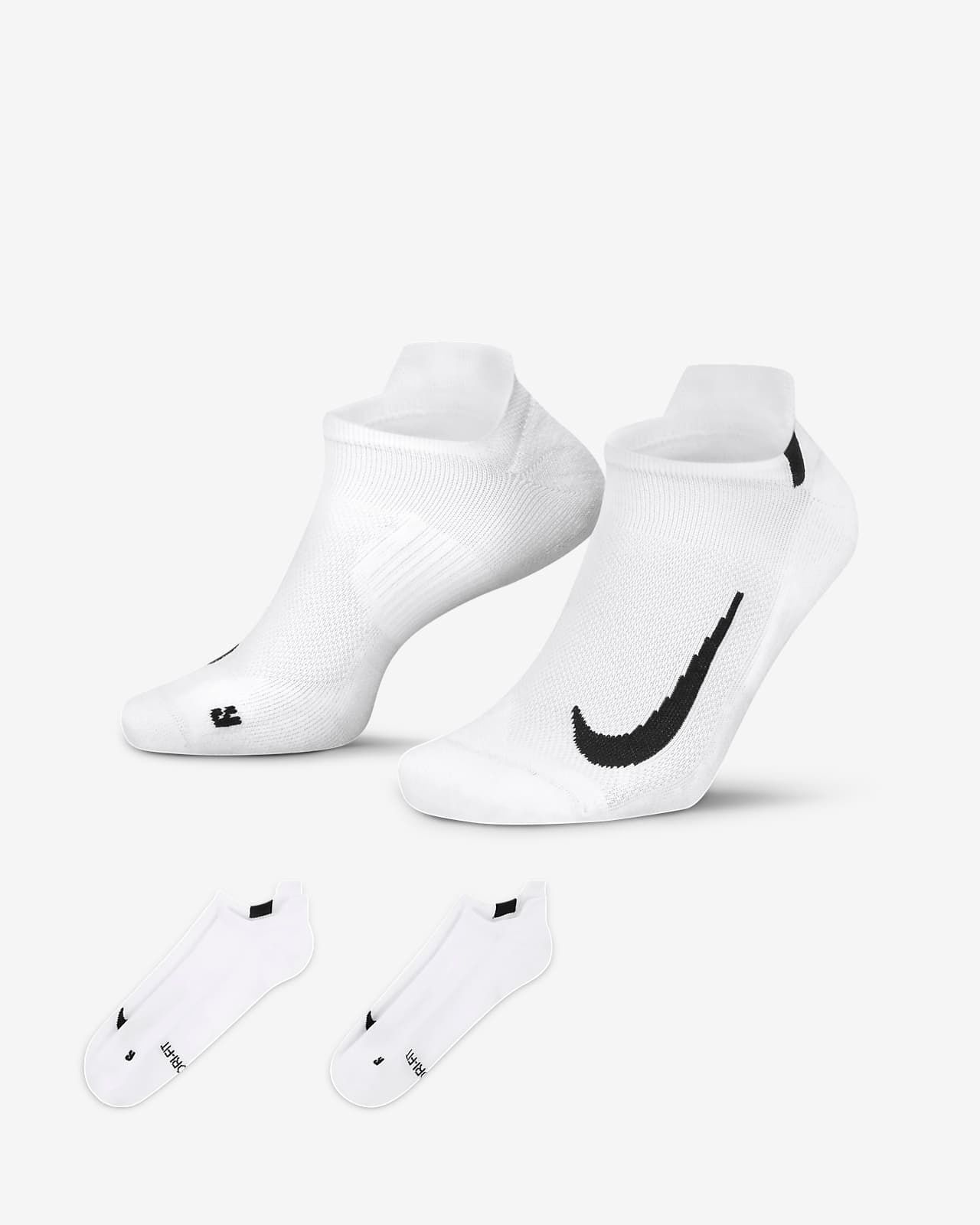 Nike - Bộ 2 đôi Vớ thể thao Nam Nữ Nike Multiplier Running No-Show Socks (2 Pairs)