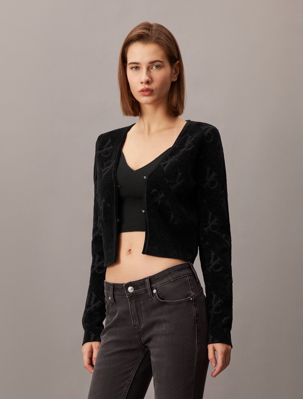 Calvin Klein - Áo len len tay dài CK nữ 2 In 1 Cashmere Cardigan