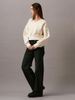 Calvin Klein - Áo ấm tay dài CK nữ Oversized V Neck Pullover Sweatshirt