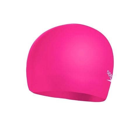 Speedo - Nón bơi trẻ em Junior Plain Moulded Silicone Pink - 2