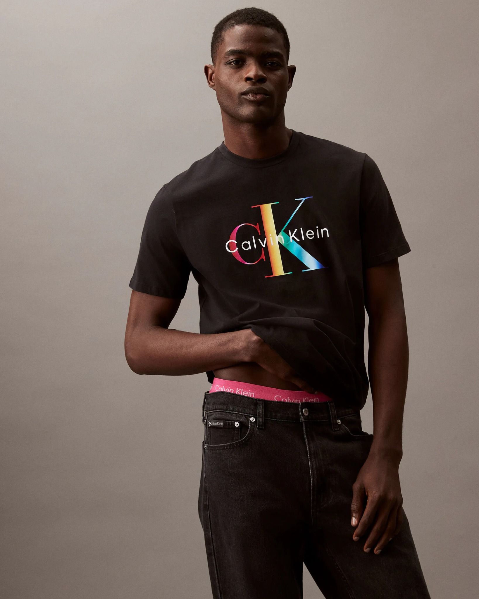 Calvin Klein - Áo tay ngắn thời trang CK nam Pride Monologo Crewneck Tee