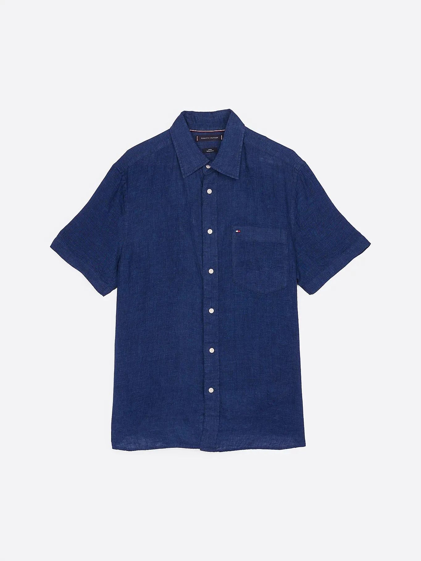 Tommy Hilfiger - Áo sơ mi tay ngắn nam Pigment Dye Linen Solid Shirt