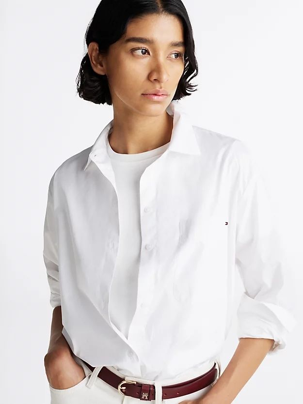 Tommy Hilfiger - Áo sơ mi tay dài nữ Oversized Fit Poplin Shirt