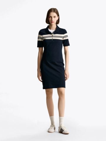 Tommy Hilfiger - Đầm nữ Slim Block Stape Polo Dress