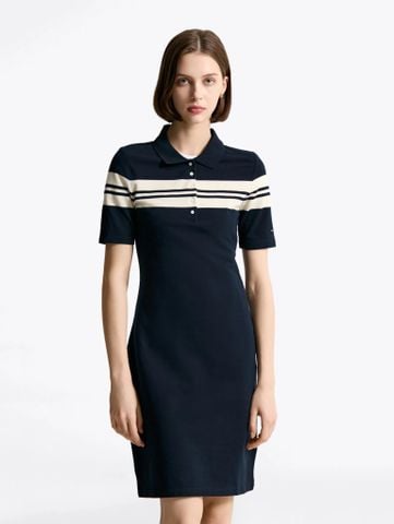 Tommy Hilfiger - Đầm nữ Slim Block Stape Polo Dress