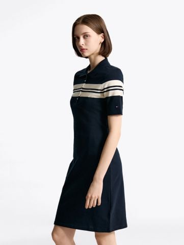 Tommy Hilfiger - Đầm nữ Slim Block Stape Polo Dress