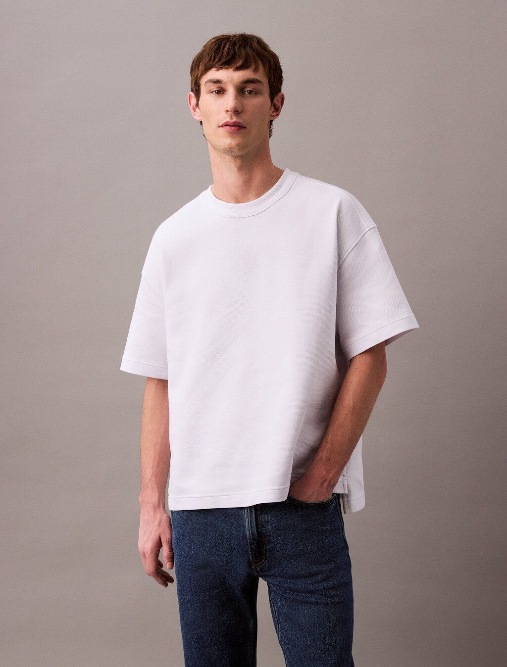 Calvin Klein - Áo phông tay ngắn nam CK Monogram Textured Pique Tee