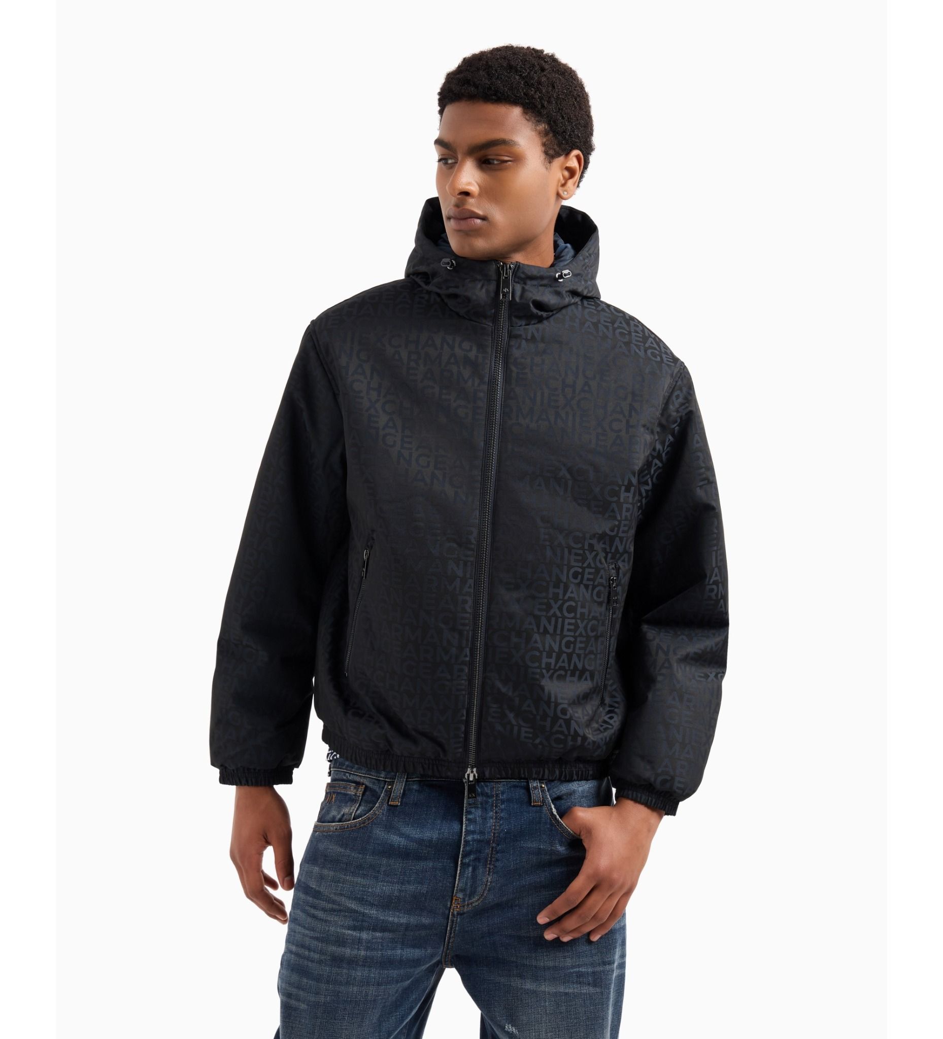 Armani Exchange - Áo khoác nam Men's Blue Puffer Jacket with Armani Exchange - Áo khoác nam Men's Blue Puffer Jacket with