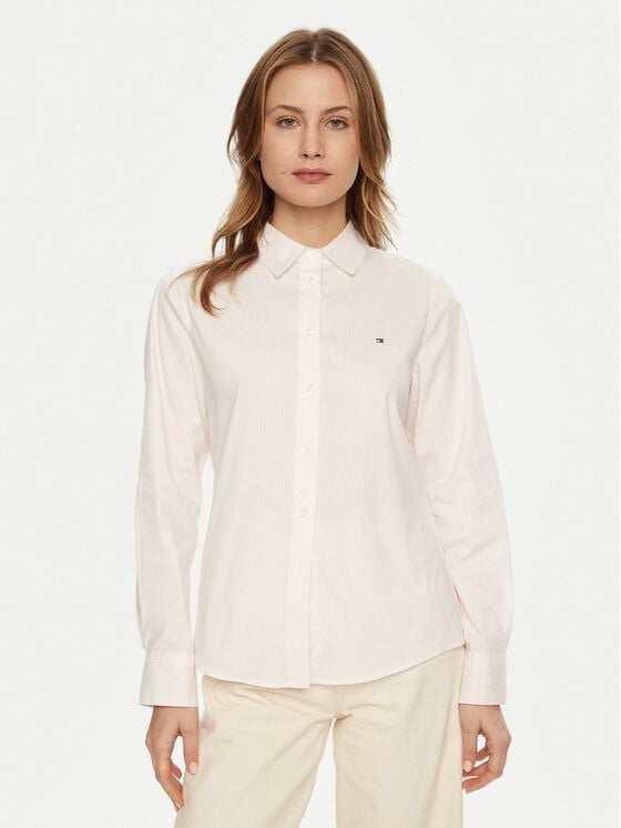 Tommy Hilfiger - Áo sơ mi tay dài nữ TH Essential Poplin Regular Shirt