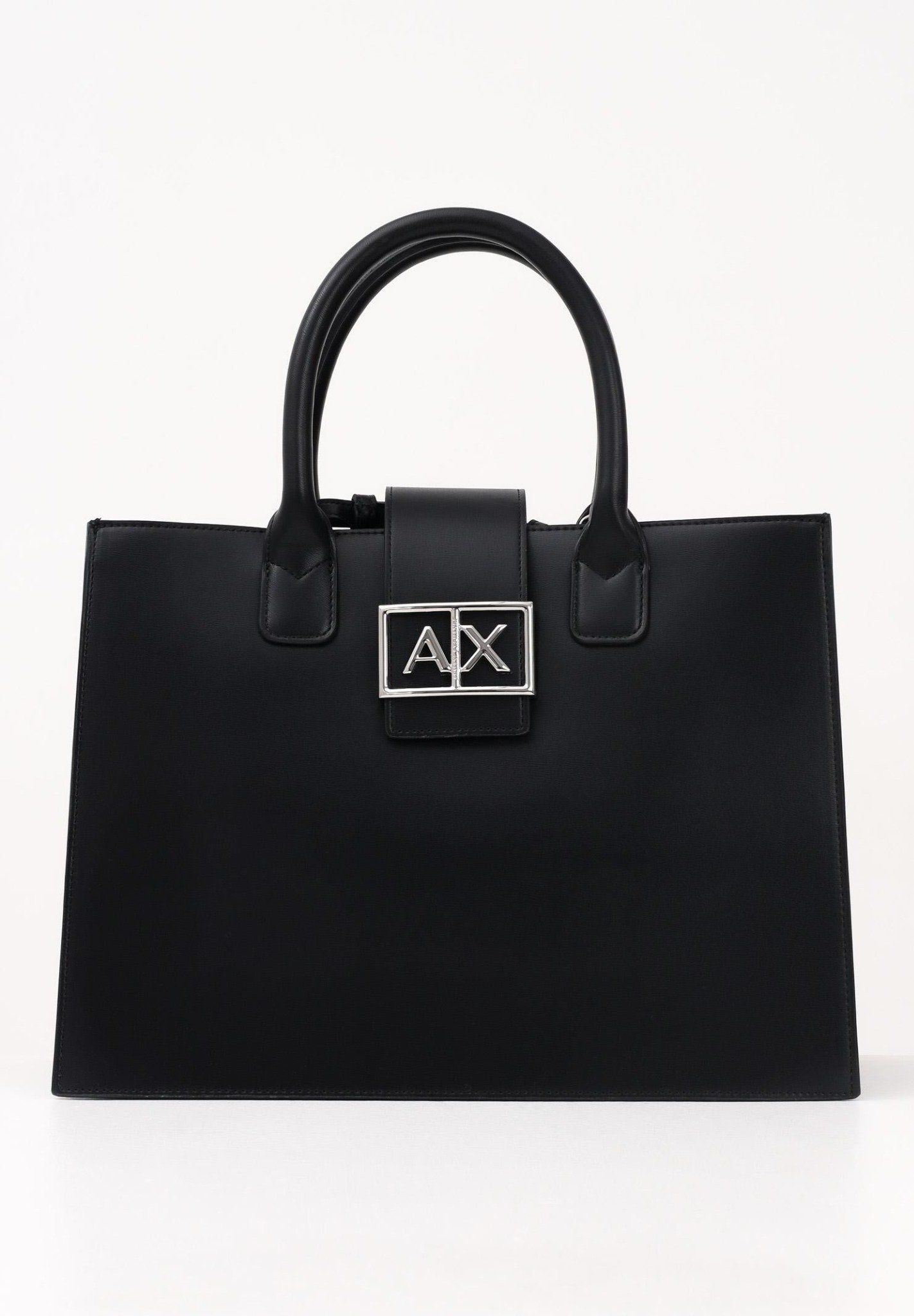 Armani Exchange - Túi xách nữ Ax Women's Black Shopper with Logo Plaque