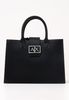 Armani Exchange - Túi xách nữ Ax Women's Black Shopper with Logo Plaque