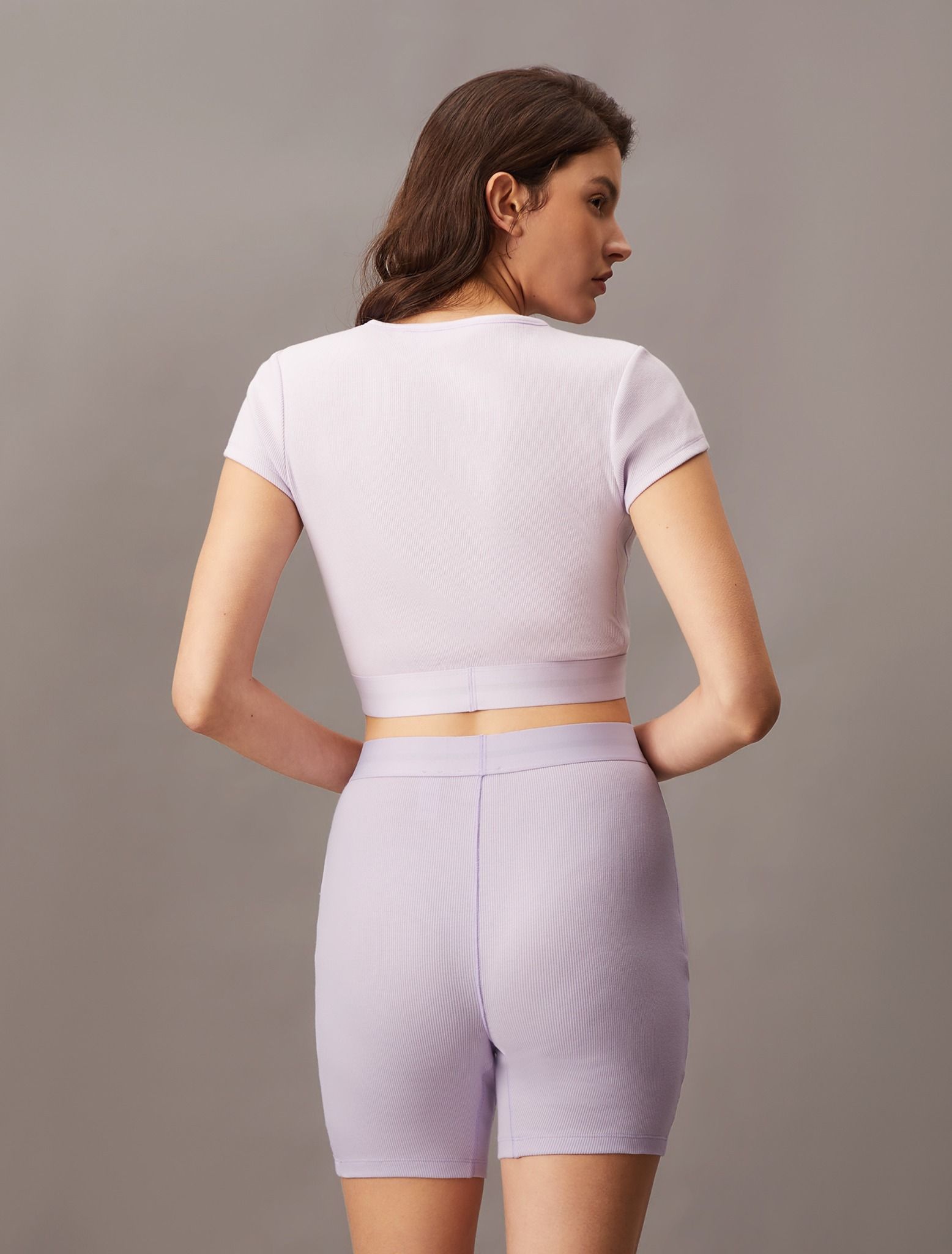 Calvin Klein - Quần ngắn ống bó CK nữ Cotton Stretch Rib Bike Shorts