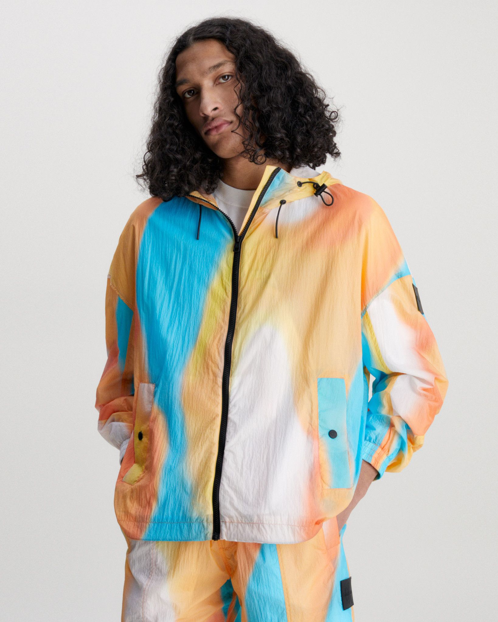 Calvin Klein - Áo khoác nam Recycled Nylon Multicolour Windbreaker