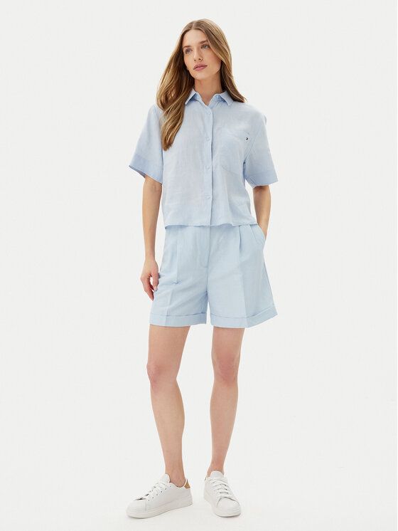Tommy Hilfiger - Quần ngắn nữ Linen Mix Pleated Short