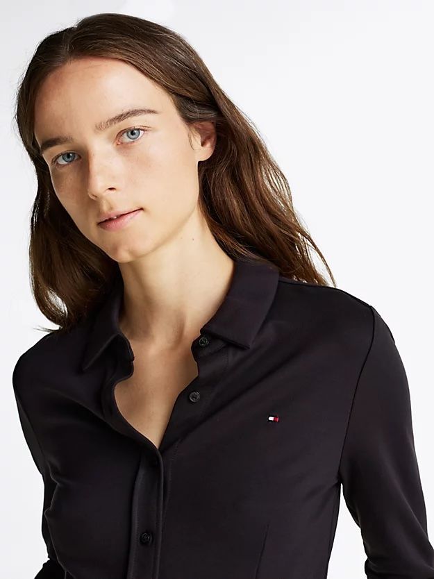 Tommy Hilfiger - Áo sơ mi tay dài nữ Split Cuff Slim Shirt
