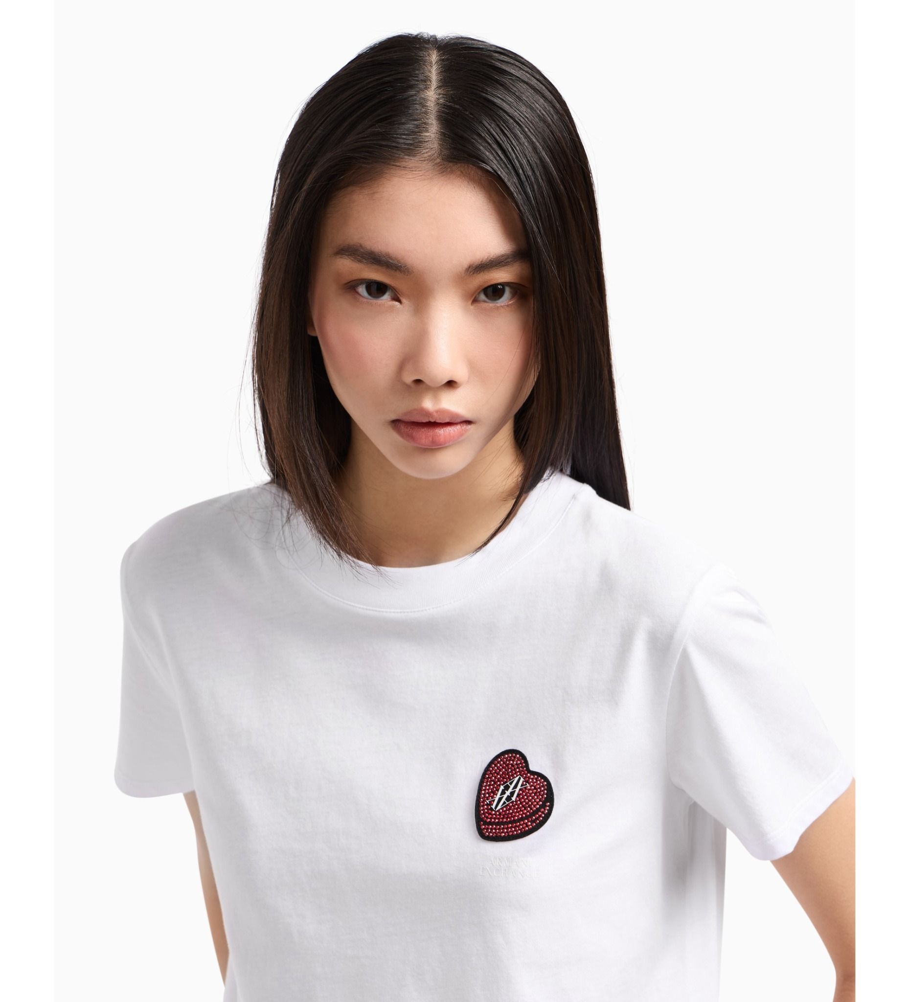 Armani Exchange - Áo thun thời trang nữ Ax Short sleeve T-shirt white