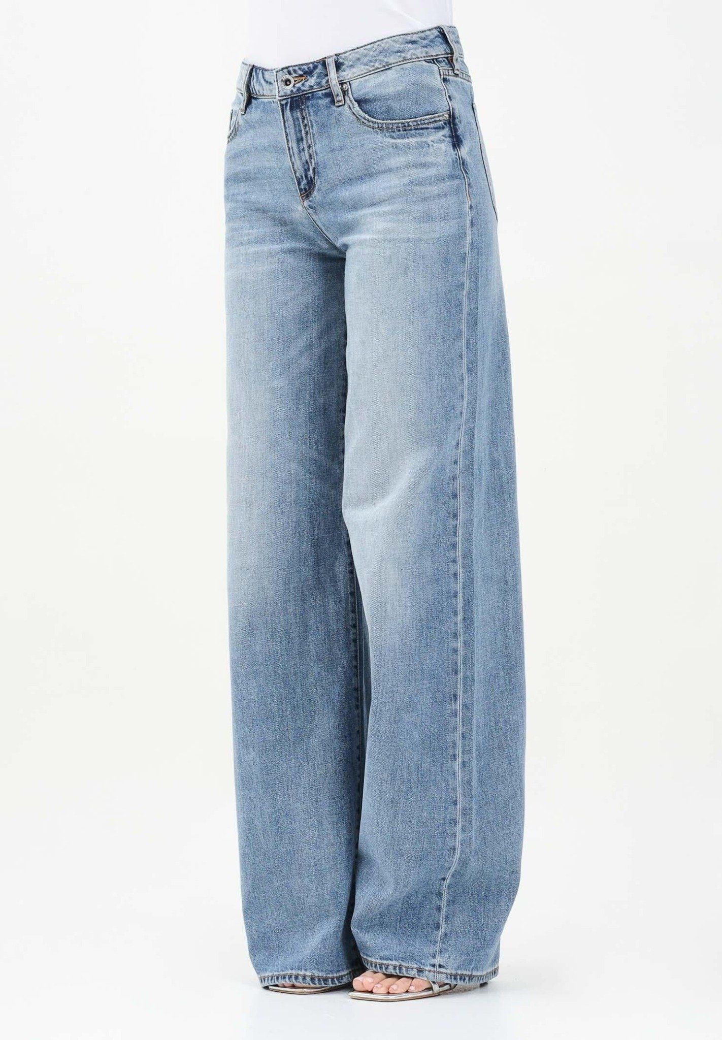 Armani Exchange - Quần jeans ống rộng nữ AX Women's Palazzo Denim Jeans