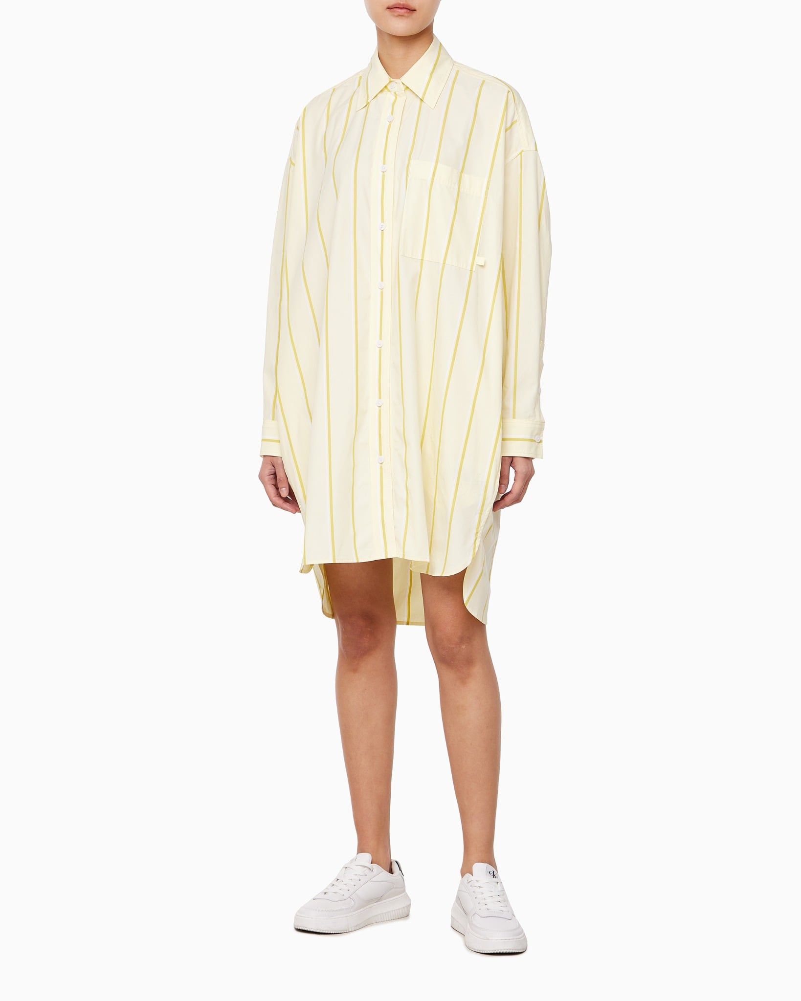 Calvin Klein - Đầm CK nữ Relaxed Striped Cotton Shirt Dress