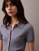 Calvin Klein - Áo so mi len CK nữ Silky Cropped Baby Polo Shirt