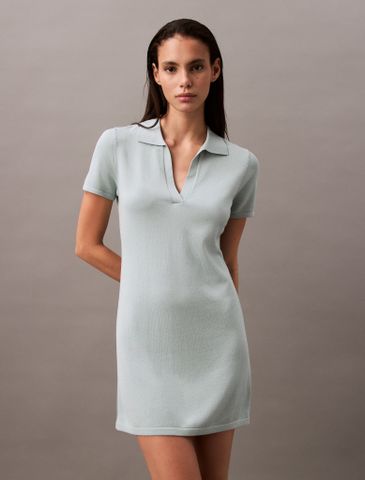 Calvin Klein - Đầm CK nữ Liquid Shine Johnny Collar Mini Dress