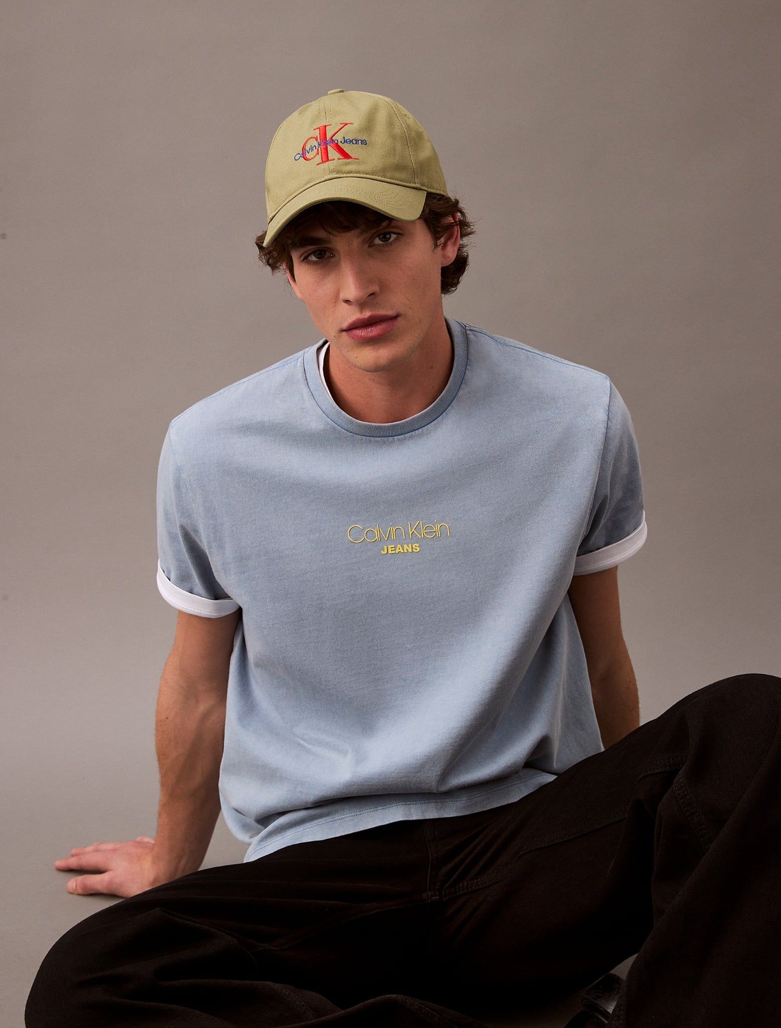 Calvin Klein - Áo thun thời trang CK nam 20S Acid Wash Graphic Crewneck Tee