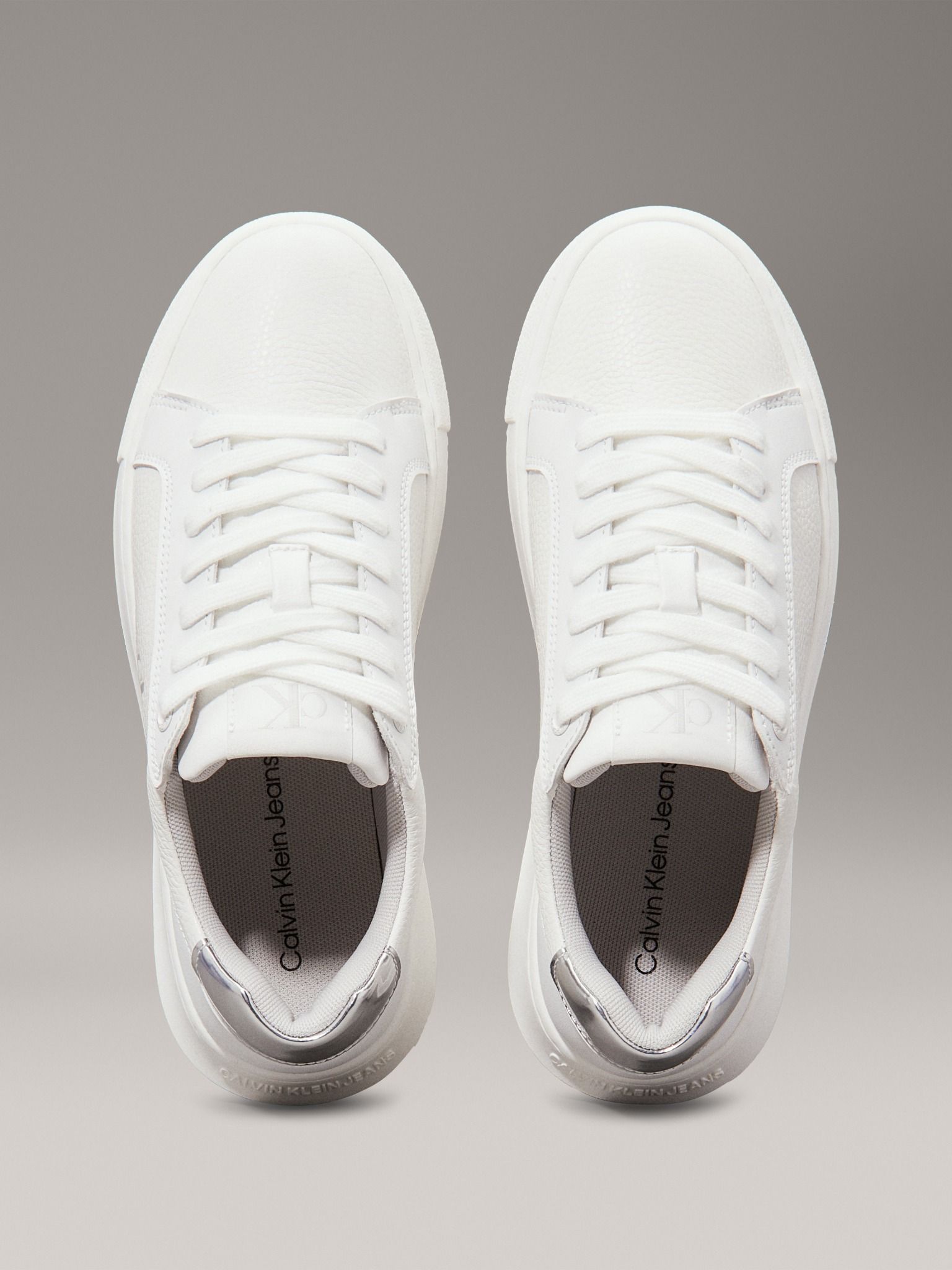 Calvin Klein - Giày CK nữ Chunky Cupsole Leather Trainers Shoes