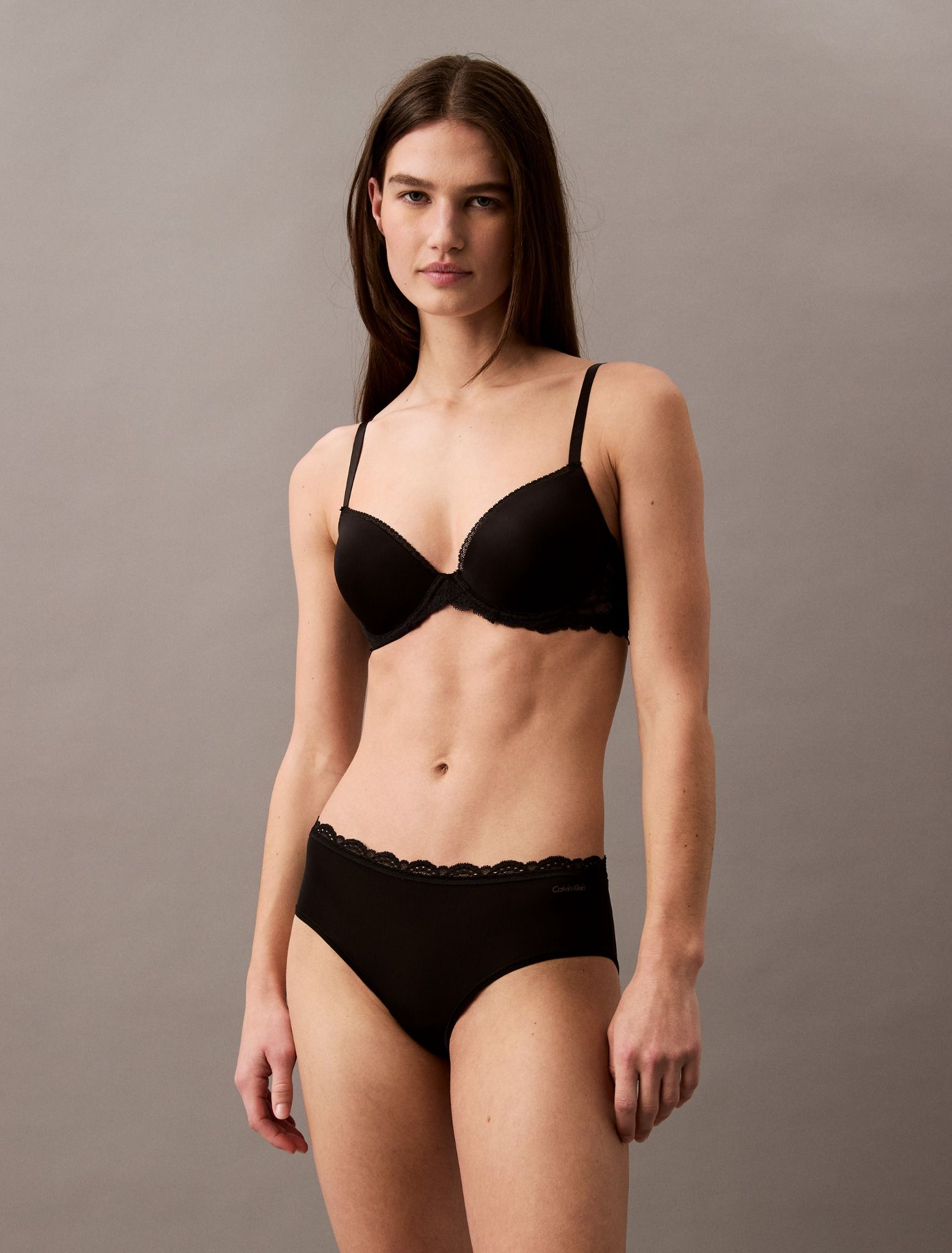 Calvin Klein - Quần lót CK nữ Microfiber Stretch with Lace Hipster