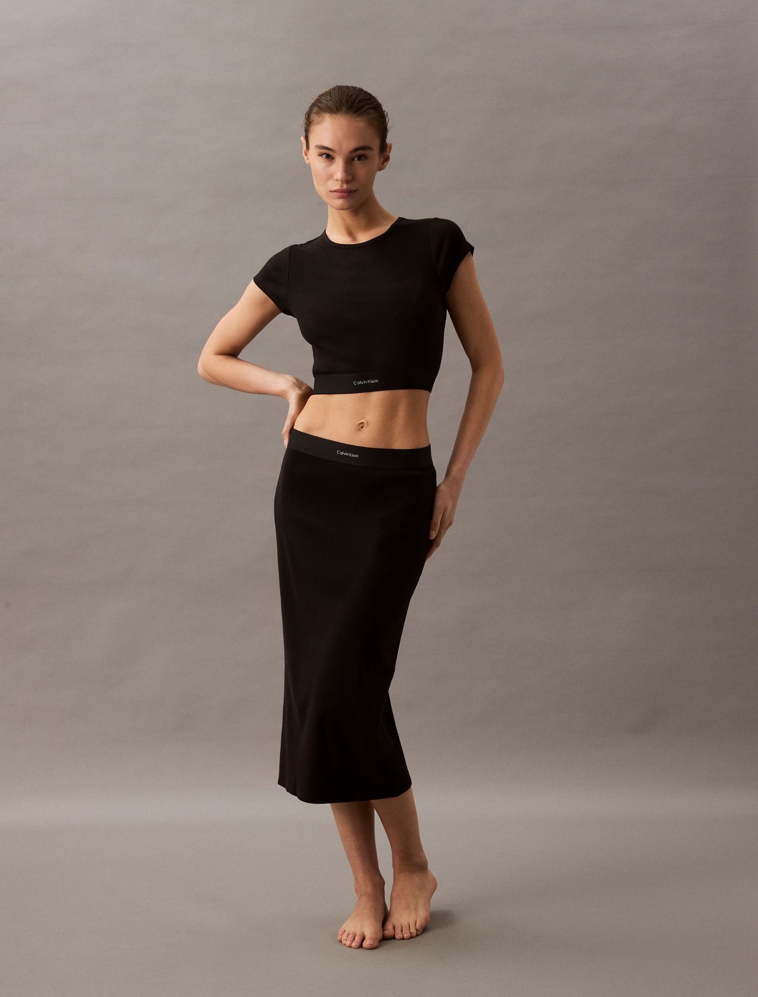 Calvin Klein - Váy ngủ CK nữ Cotton Stretch Rib Knit Skirt