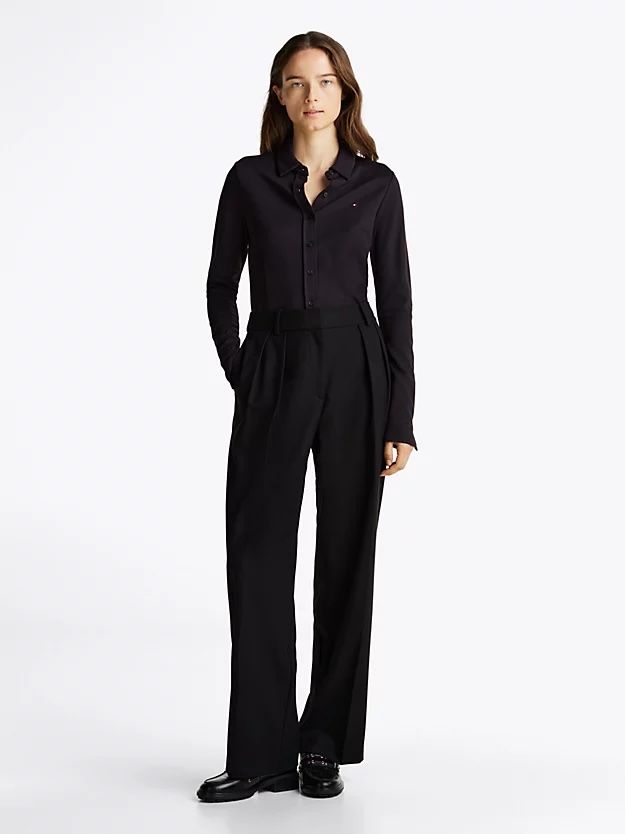 Tommy Hilfiger - Áo sơ mi tay dài nữ Split Cuff Slim Shirt